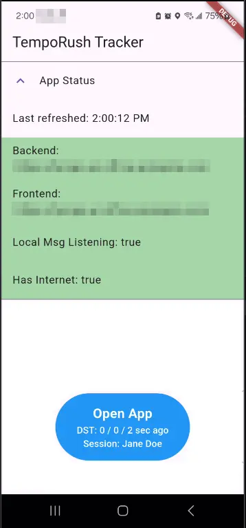 TempoRush Mobile app tracking